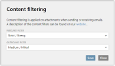 Changing content filter settings