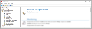 Settings to protect sensitive data