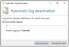 Automatic switch-off of logging