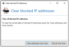 Deleting blocked IP addresses