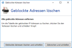 Löschen Sie geblockte IP-Adressen