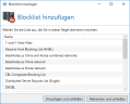 You can choose from all defined block lists