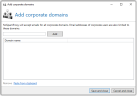 Corporate domains dialog
