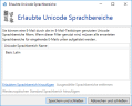 Die Liste der erlaubten Unicode-Sprachbereiche Die Liste der erlaubten Unicode-Sprachbereiche